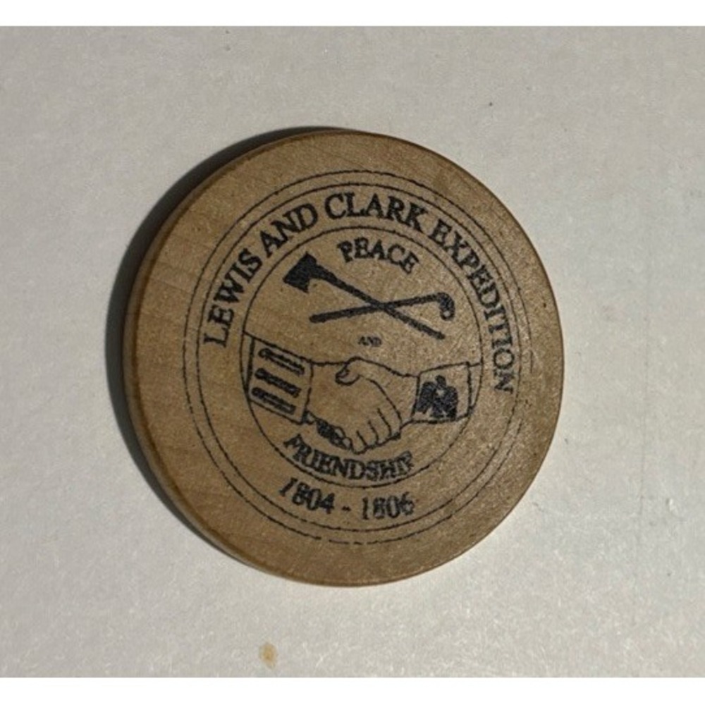 Vintage Wooden Nickel Lewis & Clark Expedition Missouri Dept Of Transport
